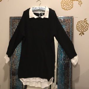 AQUA layered sweater/dress